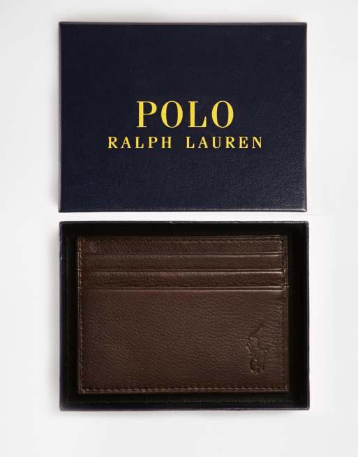 Polo Ralph Lauren leather card holder in brown ASOS