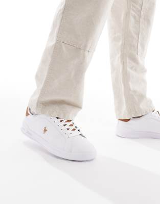  leather heritage court trainer  with tan pony logo