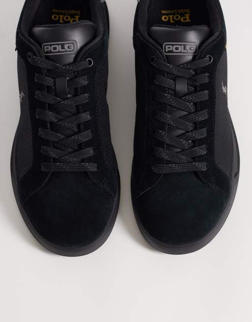 Polo Ralph Lauren leather sneakers in black, 3 of 5