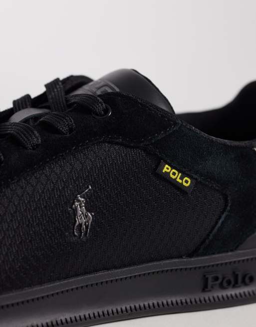 Polo Ralph Lauren leather sneakers in black, 4 of 5