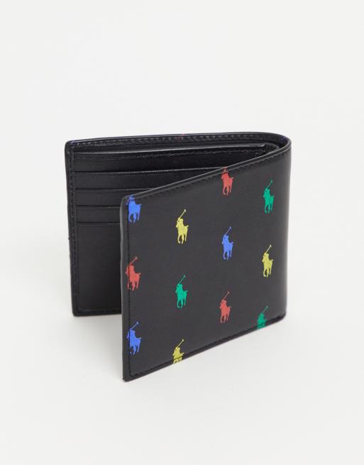 Polo Ralph Lauren leather wallet in black with all over pony logo, 2 of 4