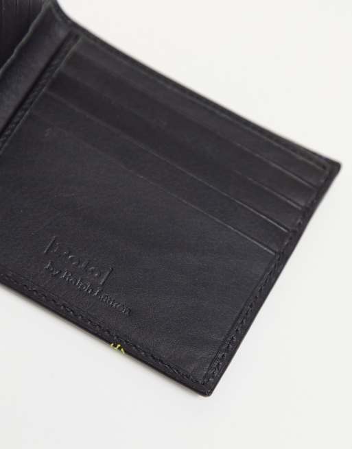 Polo Ralph Lauren leather wallet in black with all over pony logo, 4 of 4
