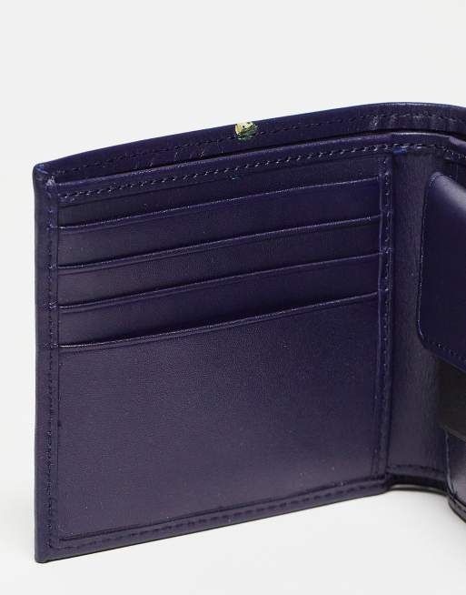 Polo Ralph Lauren leather wallet in navy with all over bear logo | ASOS