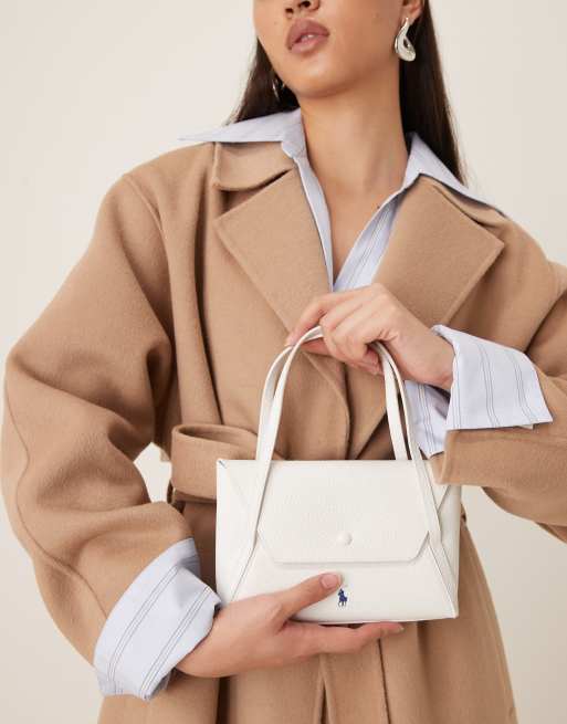 Polo Ralph Lauren – Leder-Minitasche in Weiß mit Umschlagverschluss, 4 von 4