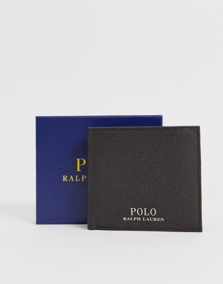 Polo Ralph Lauren - Leren portemonnee met muntvakje in bruin