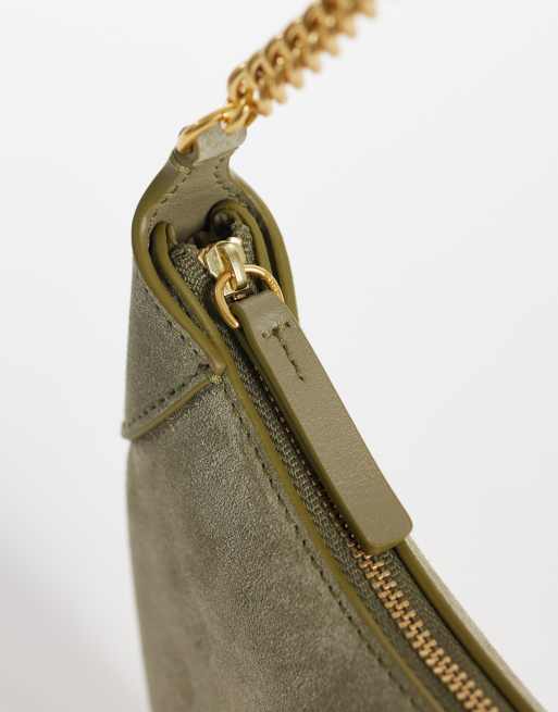 Polo Ralph Lauren - Leren schoudertas in groen, 3 van 4