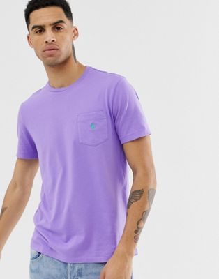 Polo Ralph Lauren - Lila t-shirt med ficka och spelarlogga
