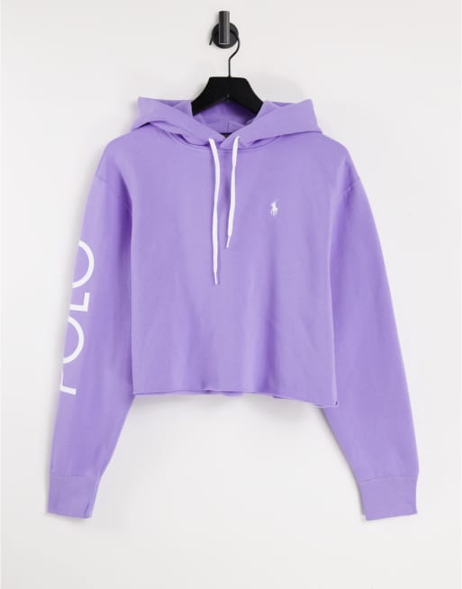 Polo Ralph Lauren - Lilla hættetrøje med logo på ærmet - Del af sæt