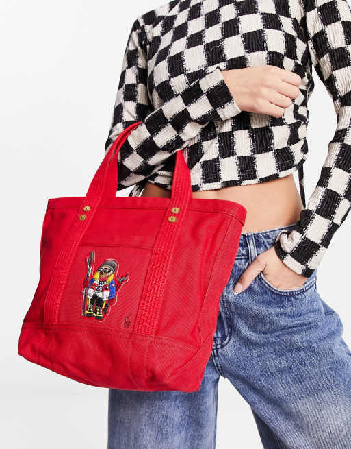 Sæt ud knoglebrud Souvenir Polo Ralph Lauren - Lille rød tote-taske | ASOS