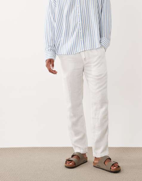 Polo Ralph Lauren linen drawstring trousers in white - view 1