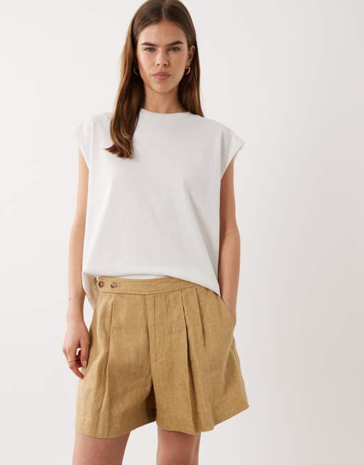 Polo Ralph Lauren linen woven shorts in camel, 3 of 5