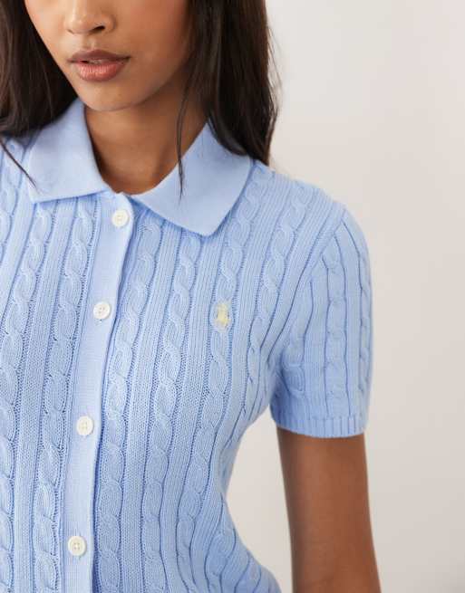 Polo Ralph Lauren – Ljusblå kofta med korta ärmar, 3 av 4
