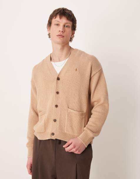 Polo Ralph Lauren – Ljusbrun, stickad kofta med ikonlogga - view 1