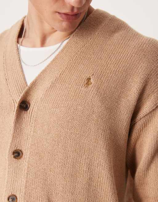 Polo Ralph Lauren – Ljusbrun, stickad kofta med ikonlogga, 5 av 5