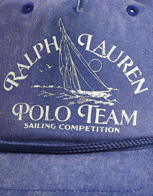 Polo Ralph Lauren – Ljust marinblå baseballkeps med tryck, 3 av 3