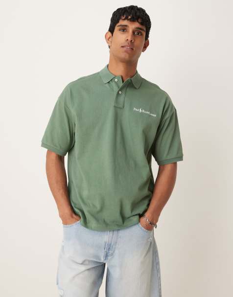Polo Ralph Lauren – Locker geschnittenes Polohemd aus hellgrünem Jersey mit Markenlogo-Schriftzug - view 1