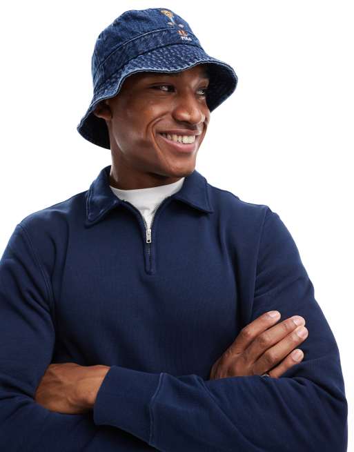 Polo Ralph Lauren - Loft - Bob en sergé à logo ours - Bleu, 3 de 4