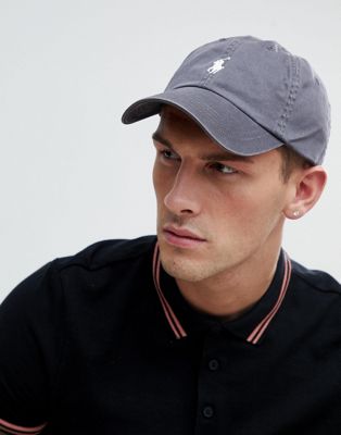 Polo Ralph Lauren logo baseball cap in light grey | ASOS