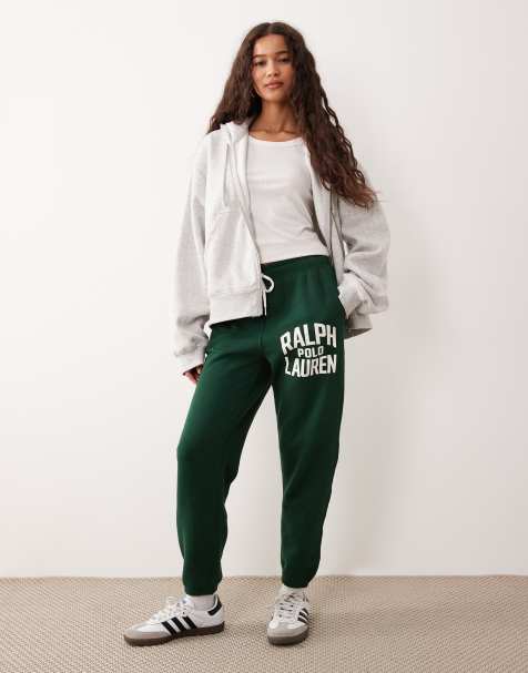 Polo Ralph Lauren logo cuffed joggers in green - view 1