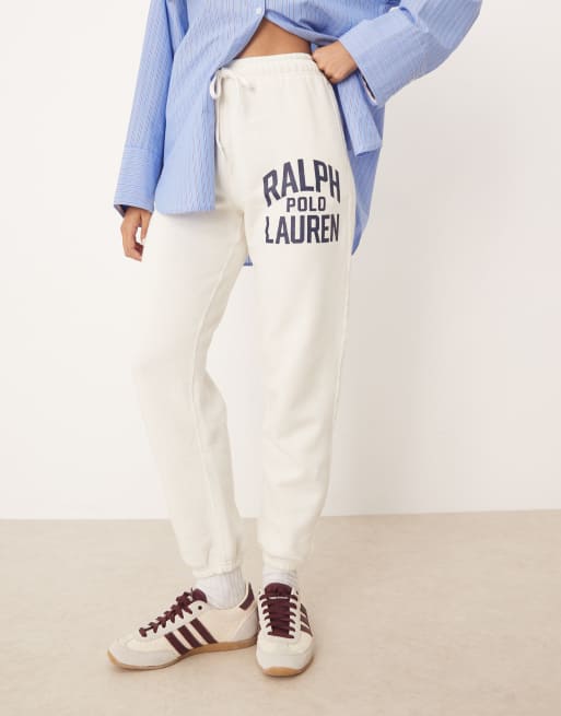 Polo Ralph Lauren logo cuffed trackies in grey, 5 of 5