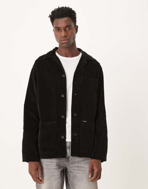 Polo Ralph Lauren logo heavyweight cord shacket in black - view 1