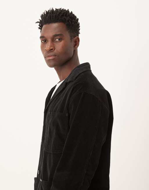 Polo Ralph Lauren logo heavyweight cord shacket in black, 4 of 5