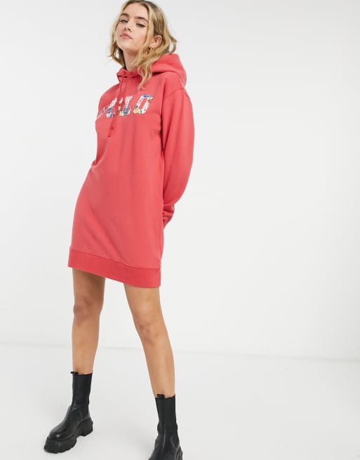 Polo Ralph Lauren logo hoodie dress in red | ASOS