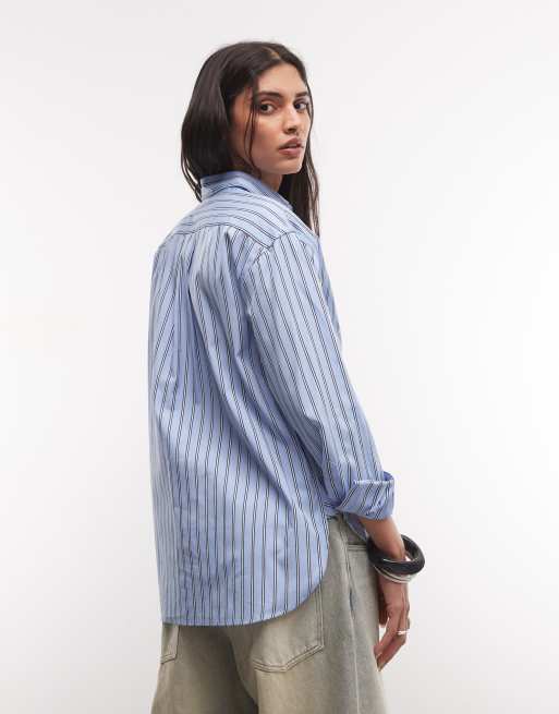 Polo Ralph Lauren logo icon coupe relaxed rayé en coton bleu clair, 4 de 4