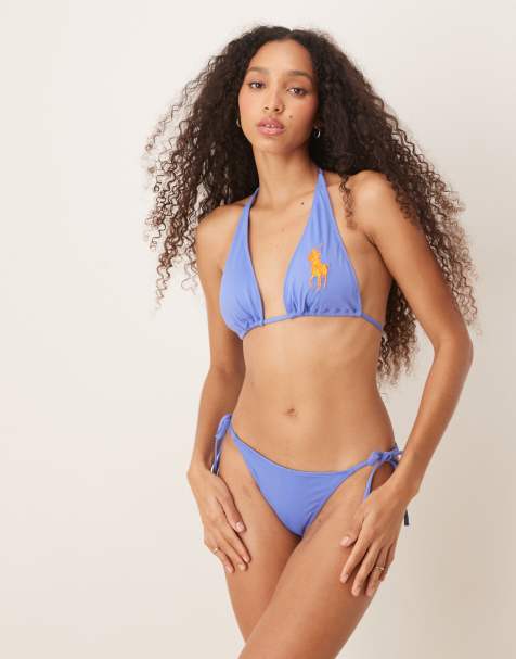 Polo Ralph Lauren Logo icons ricky string bikini bottoms in periwinkle  - view 1