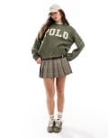 [Polo Ralph Lauren] Polo Ralph Lauren logo jumper in green XL FIELD SAGE MARL