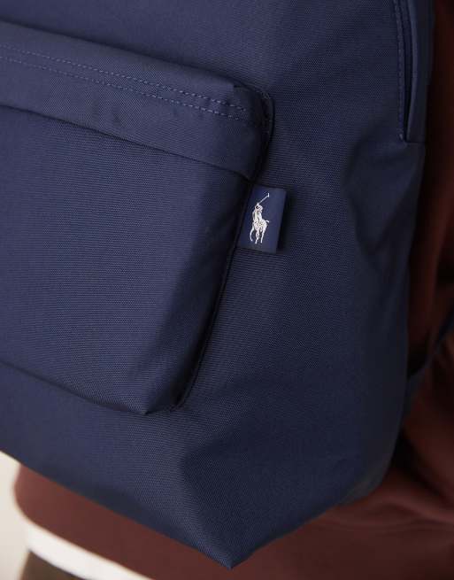 Polo Ralph Lauren logo nylon large backpack in navy, 3 of 4