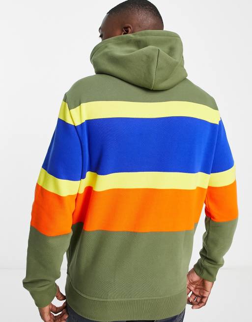 Polo Ralph Lauren logo stripe hoodie in dark green multi | ASOS