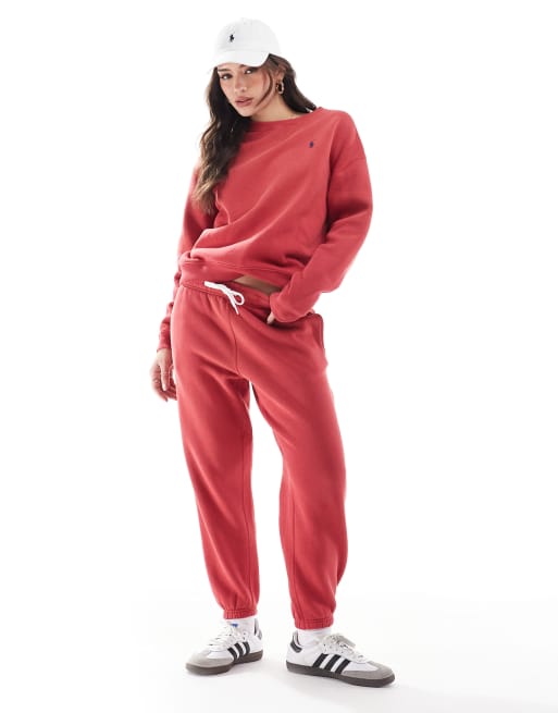 Polo Ralph Lauren logo sweatpants in red - part of a set