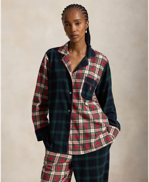 Polo Ralph Lauren Long-sleeve brushed cotton pyjama set in red plaid, 3 of 5