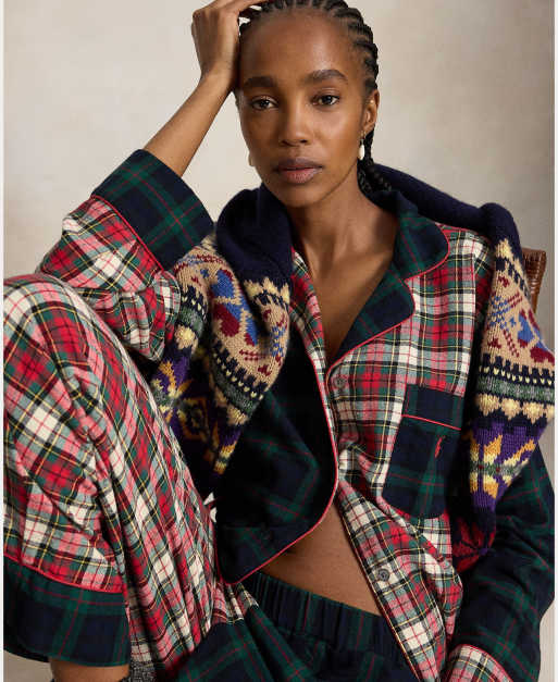 Polo Ralph Lauren Long-sleeve brushed cotton pyjama set in red plaid, 5 of 5