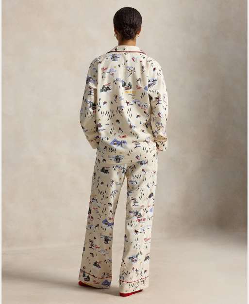 Polo Ralph Lauren Long-sleeve brushed cotton pyjama set in ski print, 2 of 5