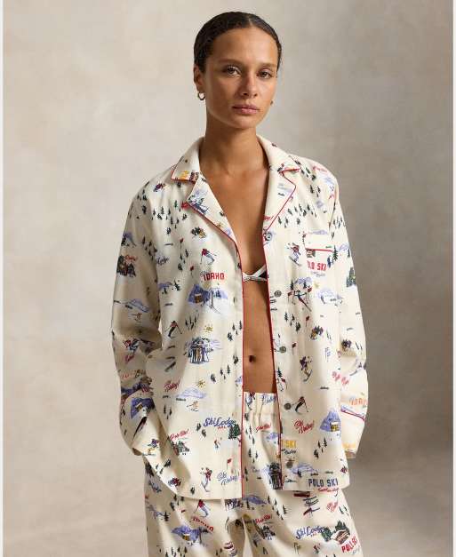 Polo Ralph Lauren Long-sleeve brushed cotton pyjama set in ski print, 3 of 5