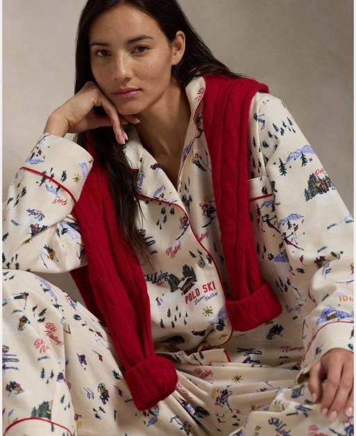 Polo Ralph Lauren Long-sleeve brushed cotton pyjama set in ski print, 5 of 5