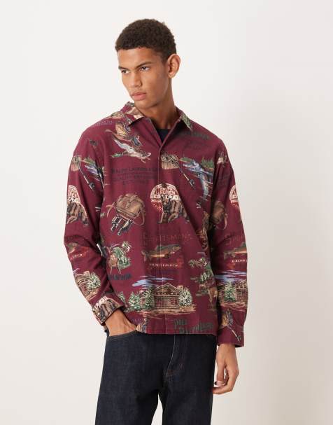 Polo Ralph Lauren long sleeve graphic shirt in red - view 1