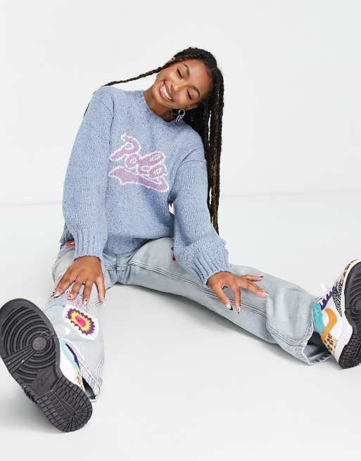 Polo Ralph Lauren long sleeve logo sweater in light blue