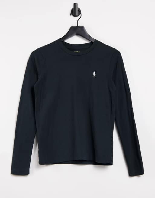Polo Ralph Lauren long sleeve logo t shirt in black