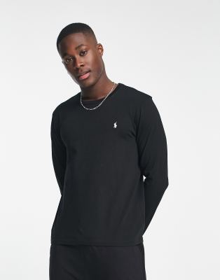  Polo Ralph Lauren long sleeve lounge soft cotton top in black