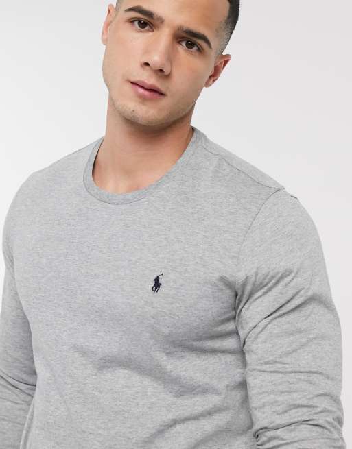 Polo Ralph Lauren long sleeve lounge soft cotton top in gray heather