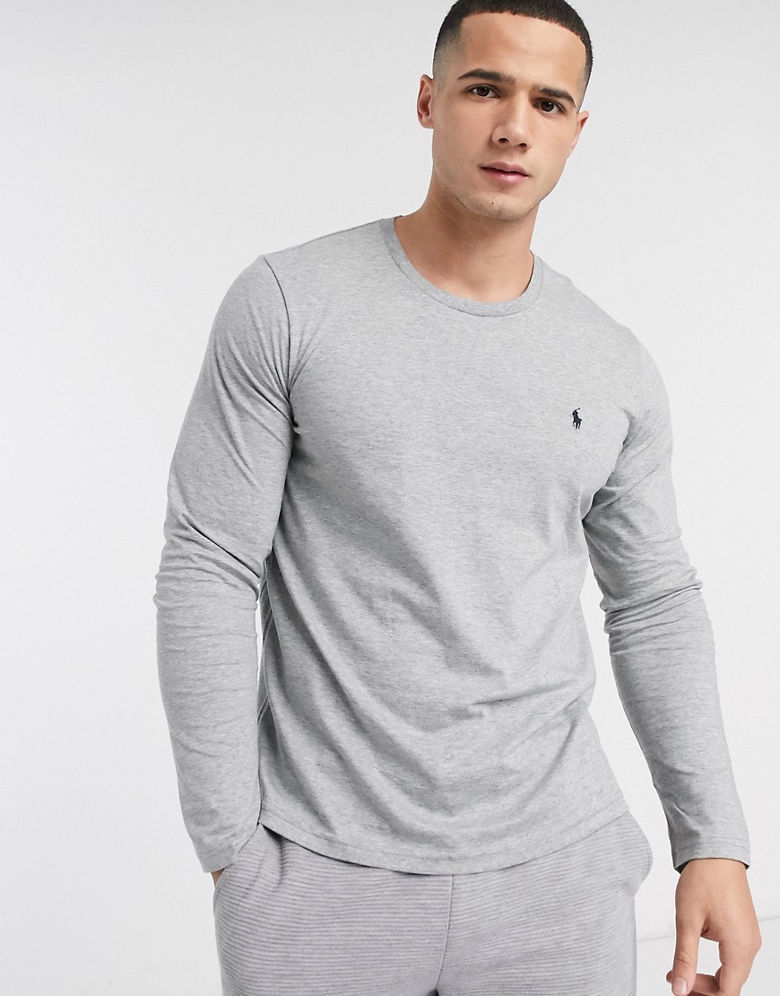 Polo Ralph Lauren long sleeve lounge soft cotton top in grey heather