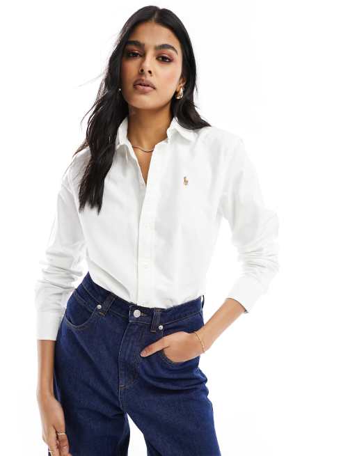 Polo long sleeve button down womens online