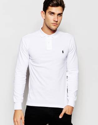 white long sleeve ralph lauren polo