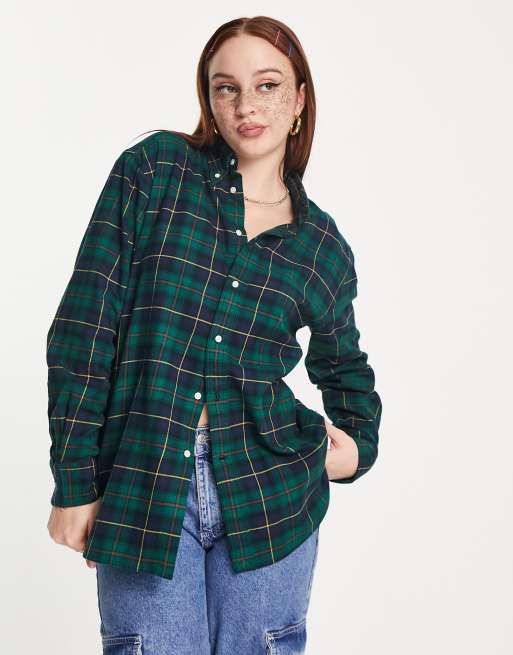 Polo Ralph Lauren long sleeve shirt in green tartan | ASOS