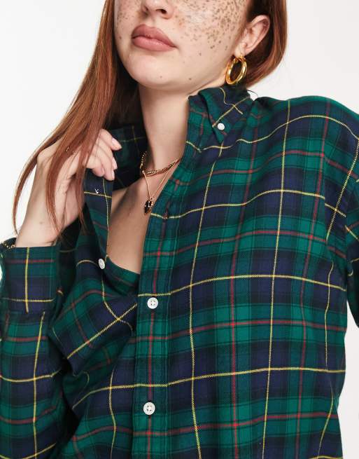 Polo Ralph Lauren long sleeve shirt in green tartan | ASOS