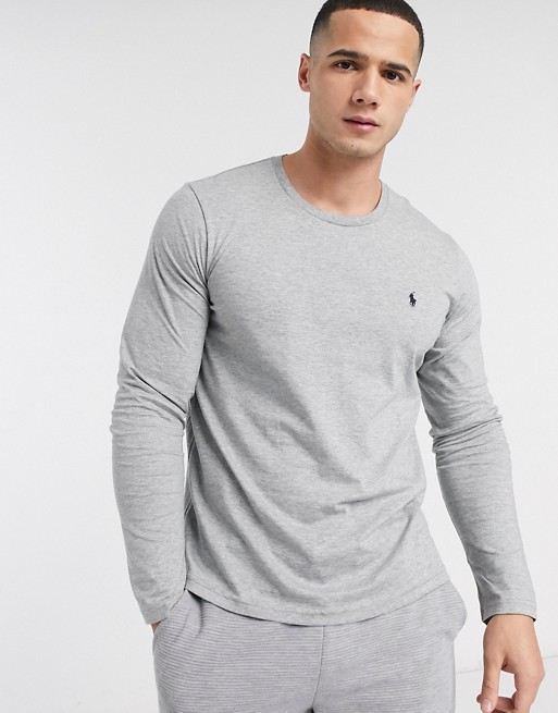 Polo Ralph Lauren long sleeve soft cotton top in grey heather | ASOS