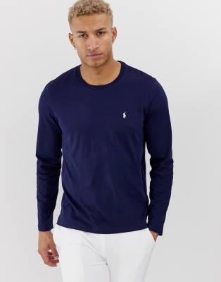 ralph lauren navy long sleeve shirt